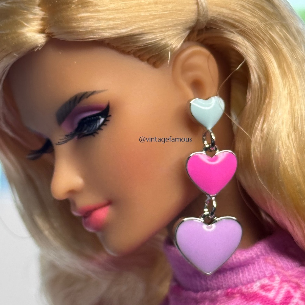 Jewelry Pastel Heart Fashion Doll Earrings Integrity Royalty FR Tulabelle Hearts